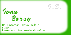 ivan borsy business card